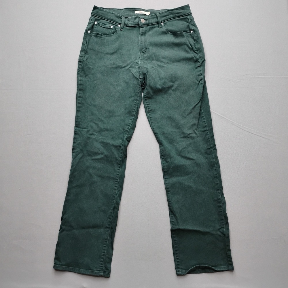 Levis 505 Straight Leg Jeans Womens 14M Green Denim Pants